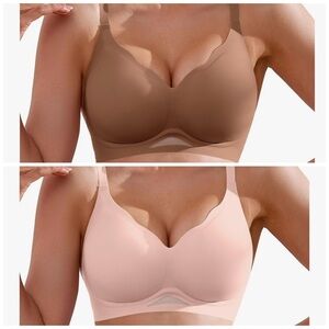 DEANGELMON Scalloped V Neck Wireless Bra